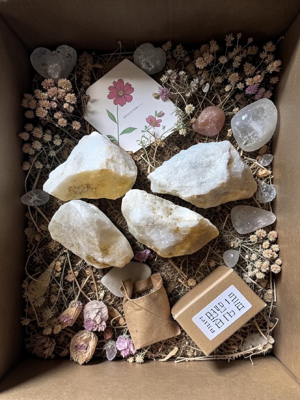 Crystal Treasure Raw Cluster Set - Natural Crystal Display